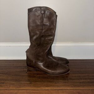 Frye Brown Distressed Leather Riding Boots Size 10